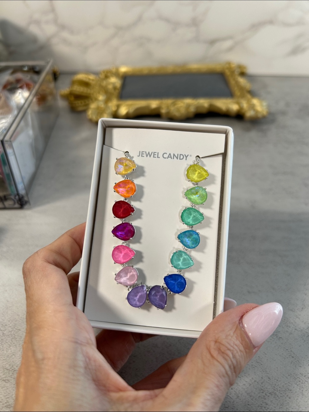Multicolor Crystal Teardrop Bracelet